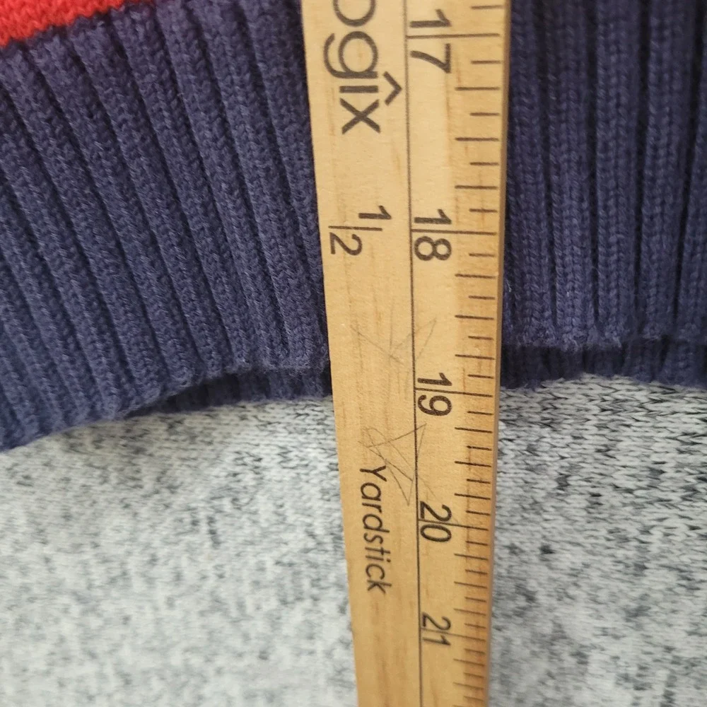 OshKosh B'gosh‎ Kids Boys Red Navy Striped Quarter Zip Sweater Size 8 FLAW